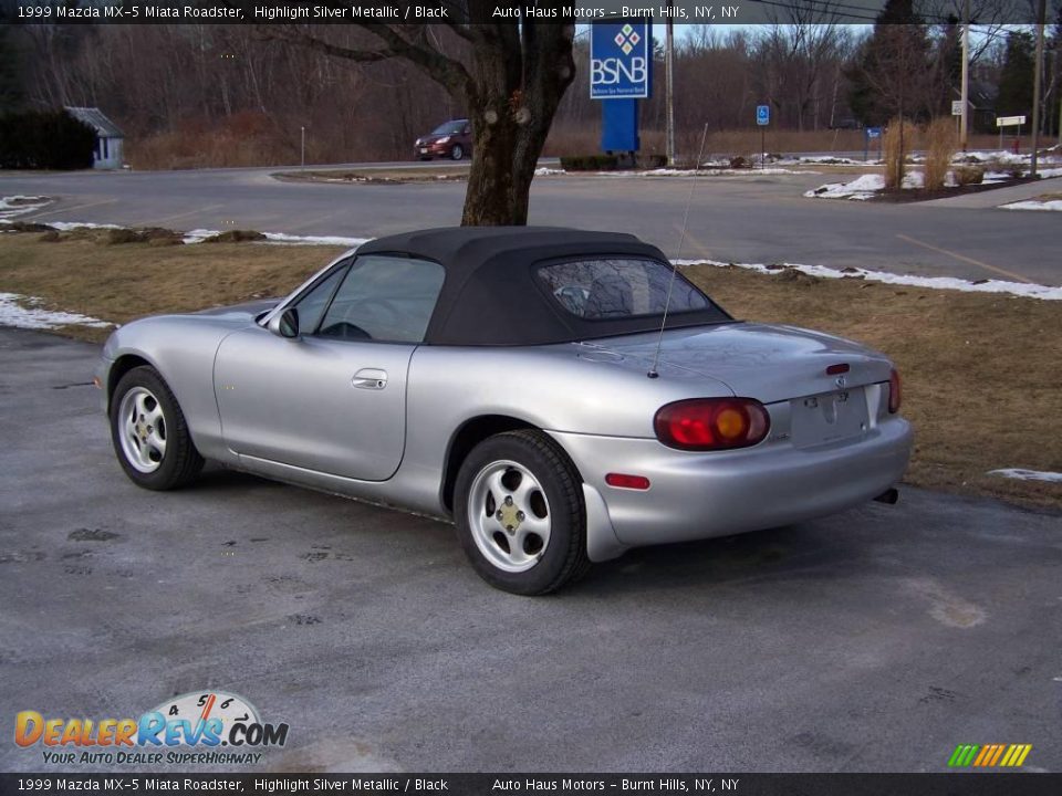 1999 Mazda MX-5 Miata Roadster Highlight Silver Metallic / Black Photo #7