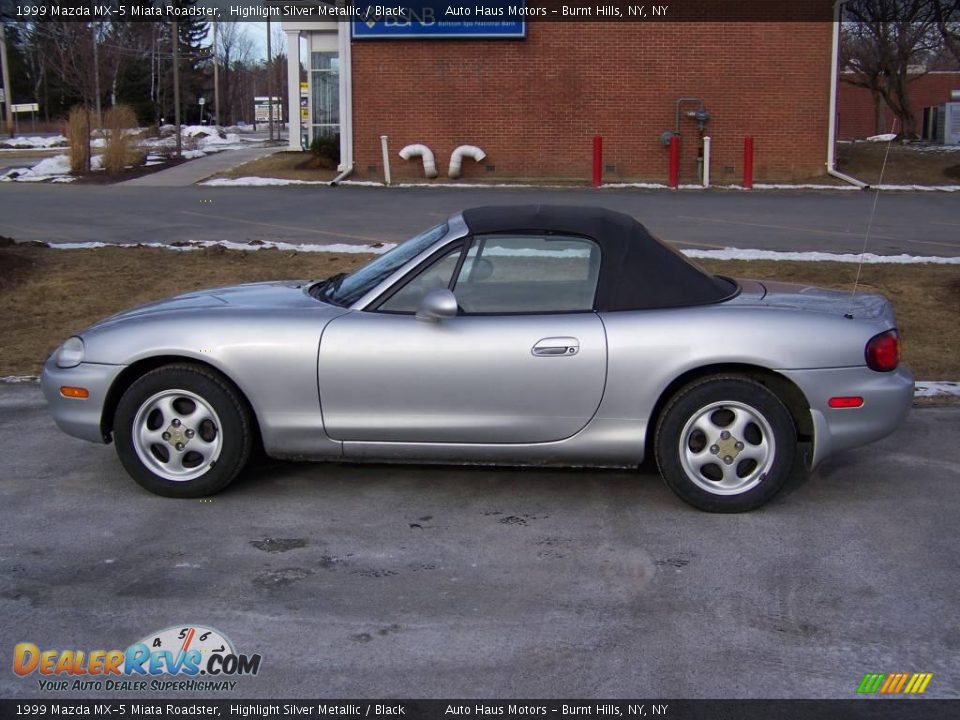 1999 Mazda MX-5 Miata Roadster Highlight Silver Metallic / Black Photo #8