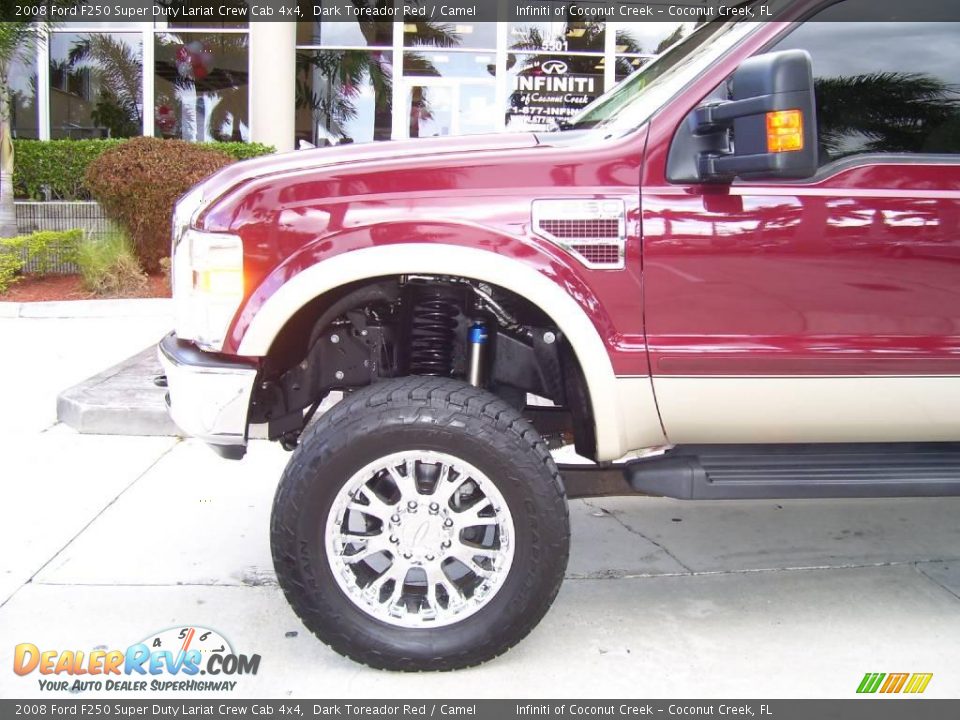 2008 Ford F250 Super Duty Lariat Crew Cab 4x4 Dark Toreador Red / Camel Photo #3