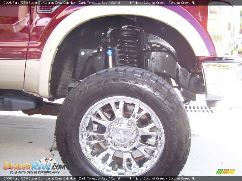 2008 Ford F250 Super Duty Lariat Crew Cab 4x4 Dark Toreador Red / Camel Photo #6