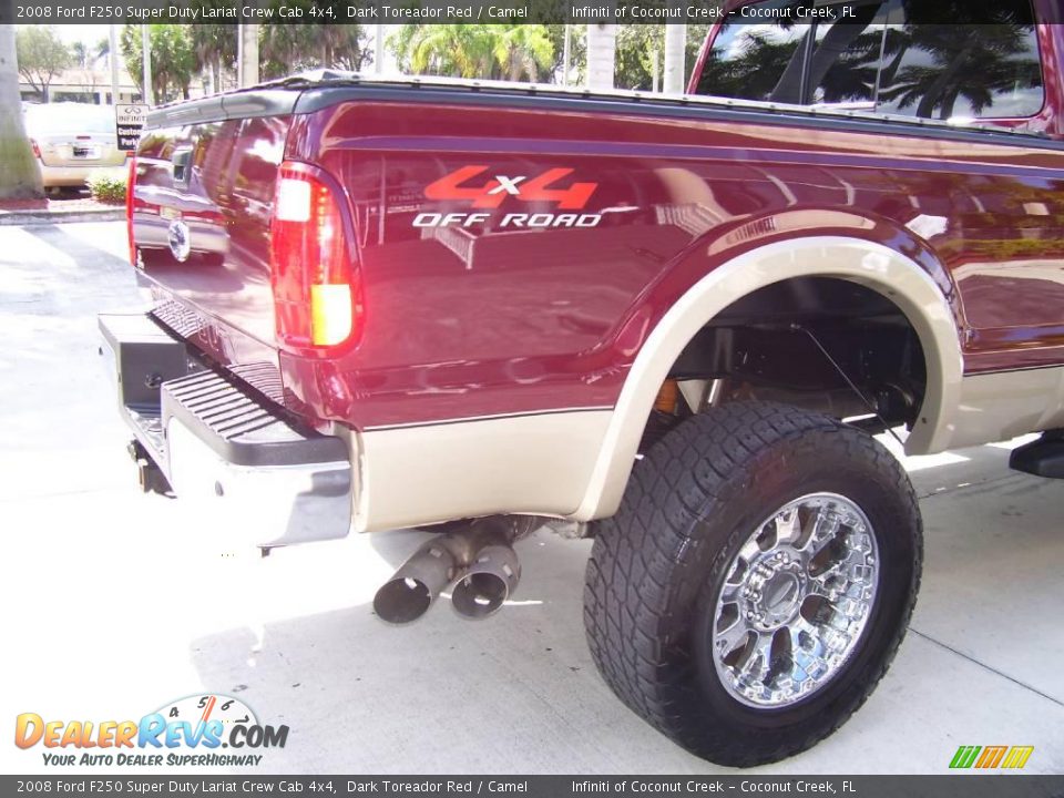 2008 Ford F250 Super Duty Lariat Crew Cab 4x4 Dark Toreador Red / Camel Photo #13