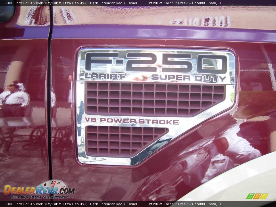 2008 Ford F250 Super Duty Lariat Crew Cab 4x4 Dark Toreador Red / Camel Photo #14