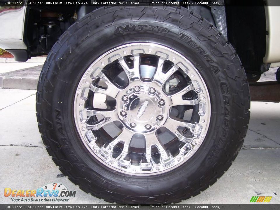2008 Ford F250 Super Duty Lariat Crew Cab 4x4 Dark Toreador Red / Camel Photo #20
