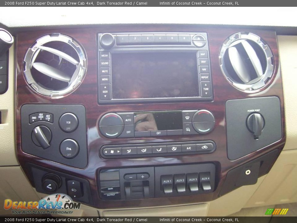 2008 Ford F250 Super Duty Lariat Crew Cab 4x4 Dark Toreador Red / Camel Photo #23