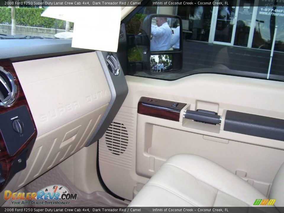 2008 Ford F250 Super Duty Lariat Crew Cab 4x4 Dark Toreador Red / Camel Photo #24