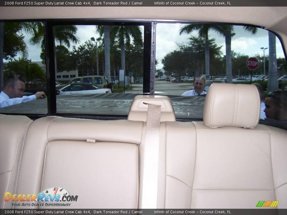 2008 Ford F250 Super Duty Lariat Crew Cab 4x4 Dark Toreador Red / Camel Photo #25
