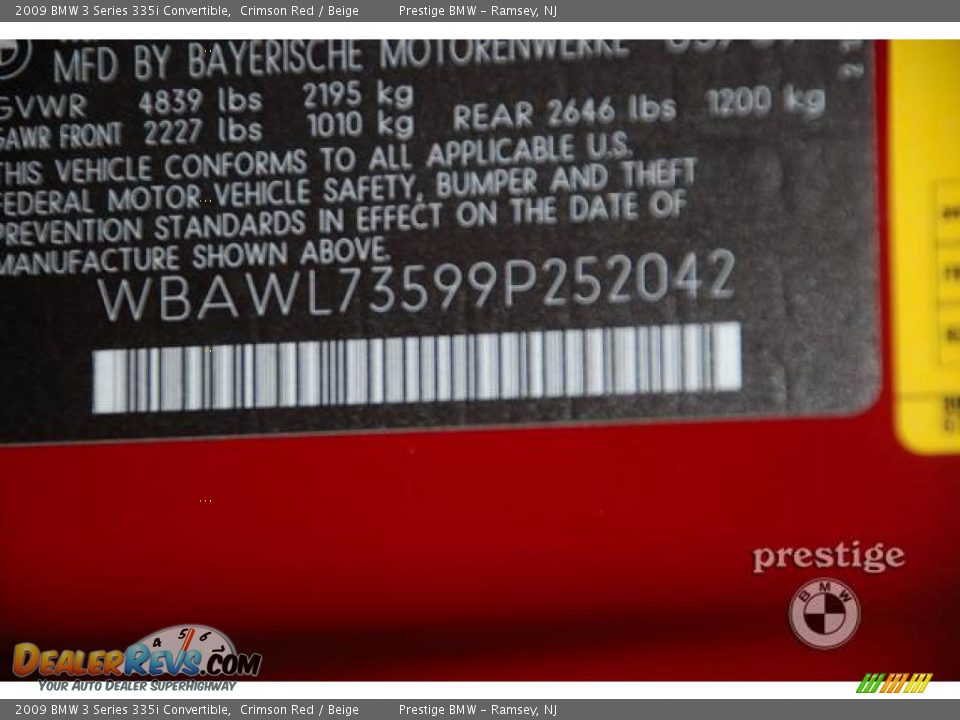 2009 BMW 3 Series 335i Convertible Crimson Red / Beige Photo #14