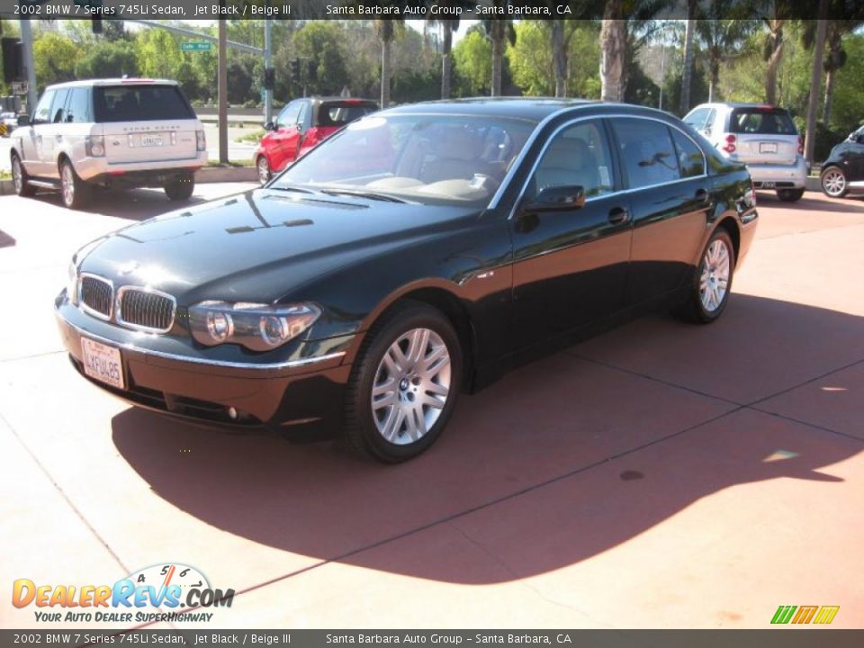 2002 BMW 7 Series 745Li Sedan Jet Black / Beige III Photo #3