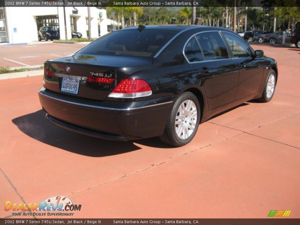 2002 BMW 7 Series 745Li Sedan Jet Black / Beige III Photo #4