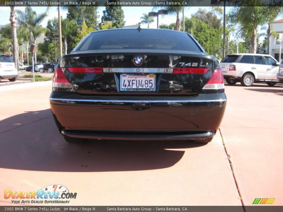 2002 BMW 7 Series 745Li Sedan Jet Black / Beige III Photo #5