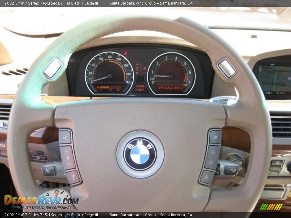 2002 BMW 7 Series 745Li Sedan Jet Black / Beige III Photo #7