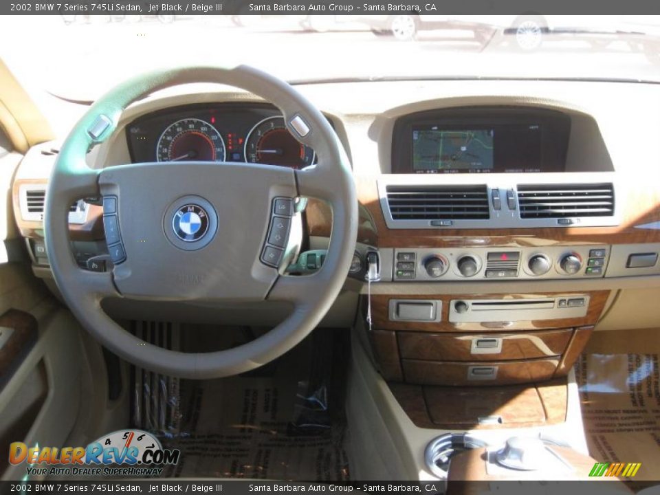 2002 BMW 7 Series 745Li Sedan Jet Black / Beige III Photo #11