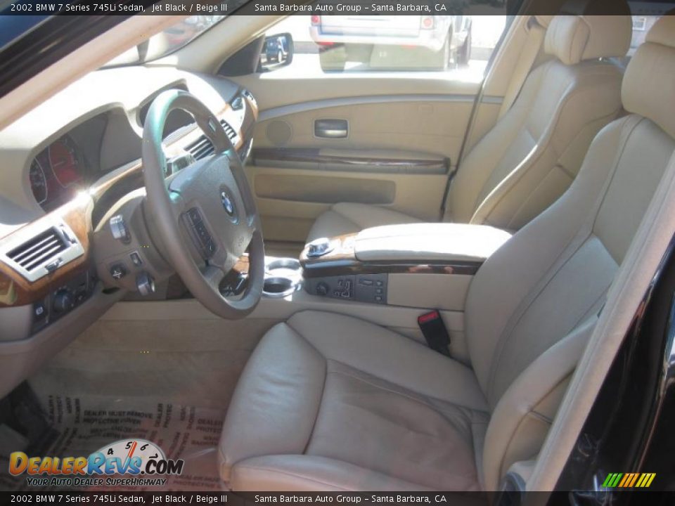 2002 BMW 7 Series 745Li Sedan Jet Black / Beige III Photo #14