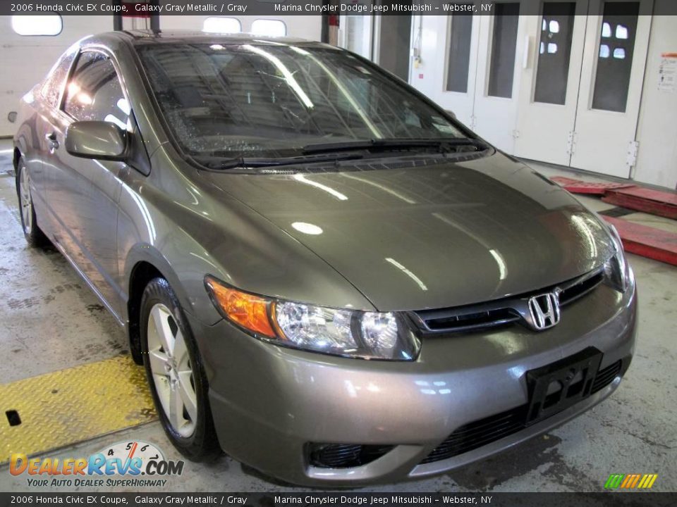 2006 Honda Civic EX Coupe Galaxy Gray Metallic / Gray Photo #6