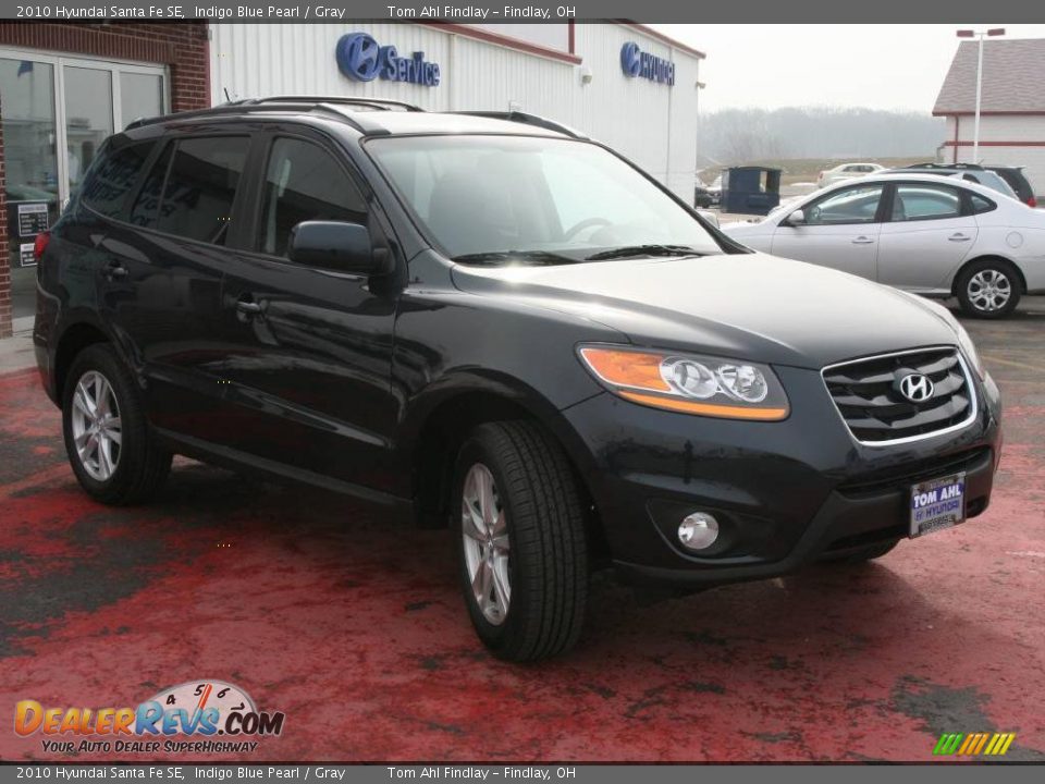 2010 Hyundai Santa Fe SE Indigo Blue Pearl / Gray Photo #5