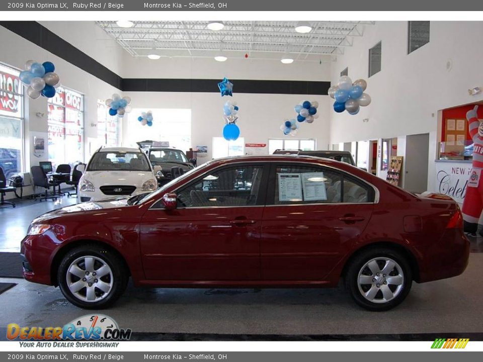 2009 Kia Optima LX Ruby Red / Beige Photo #4