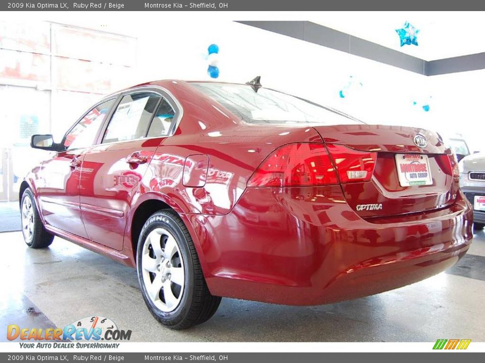 2009 Kia Optima LX Ruby Red / Beige Photo #5