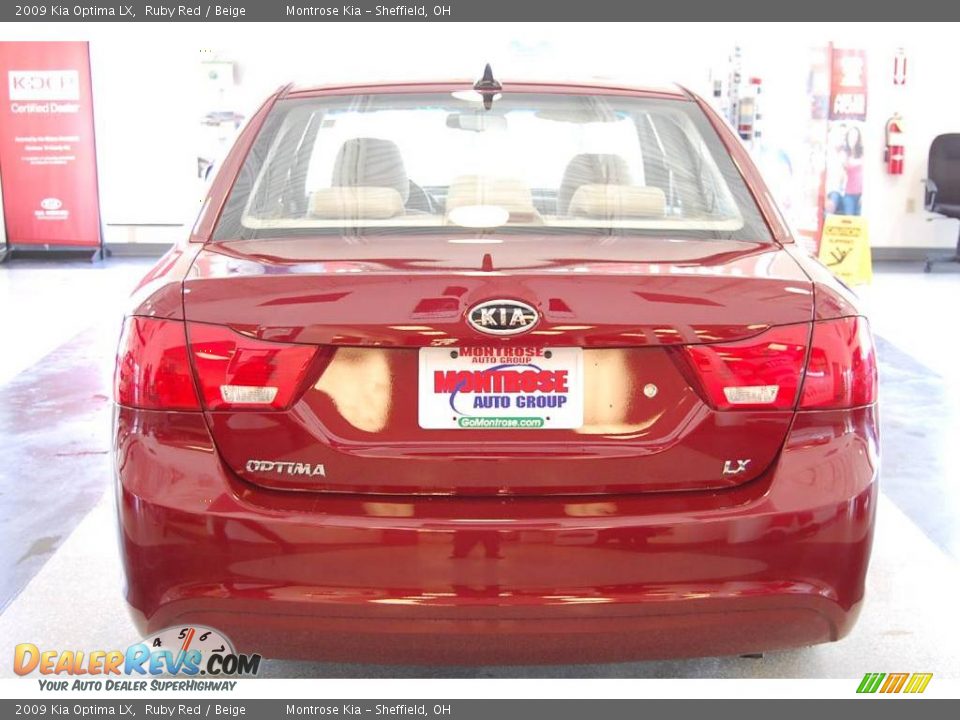 2009 Kia Optima LX Ruby Red / Beige Photo #6