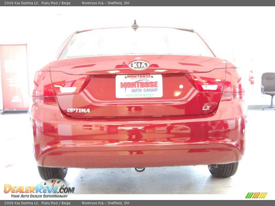 2009 Kia Optima LX Ruby Red / Beige Photo #7