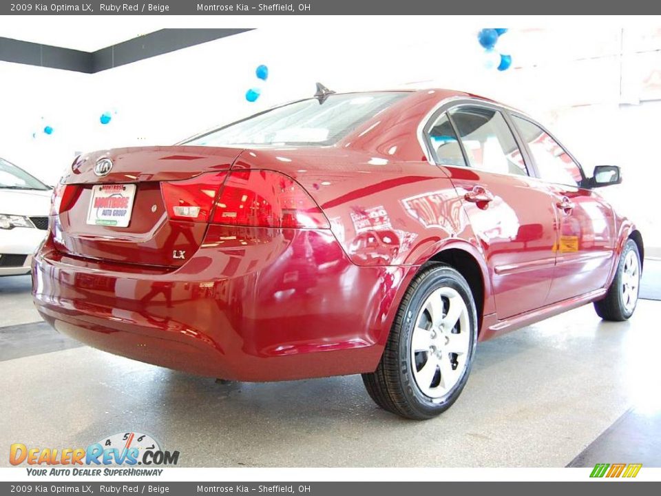 2009 Kia Optima LX Ruby Red / Beige Photo #8
