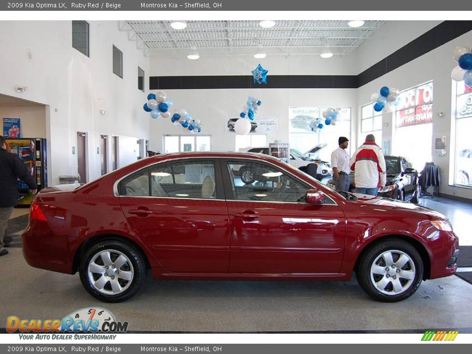 2009 Kia Optima LX Ruby Red / Beige Photo #9