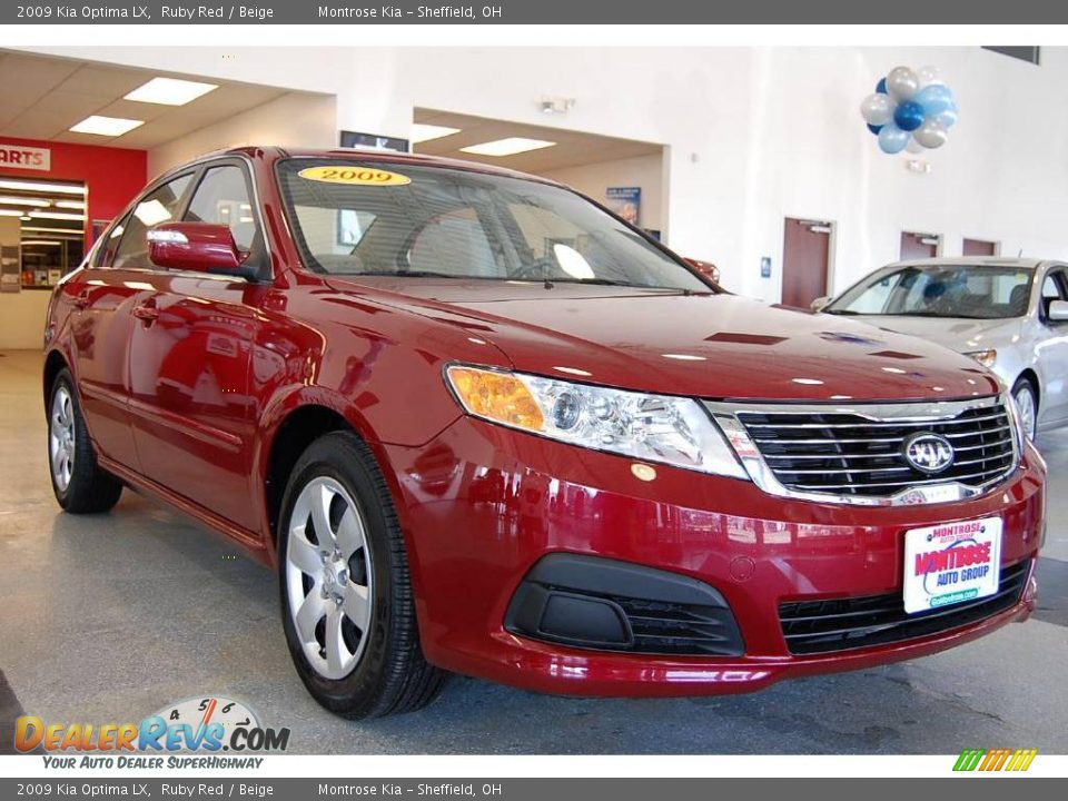 2009 Kia Optima LX Ruby Red / Beige Photo #10