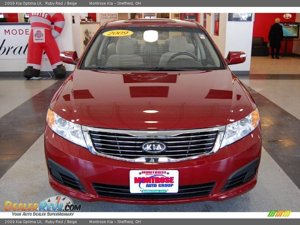 2009 Kia Optima LX Ruby Red / Beige Photo #11