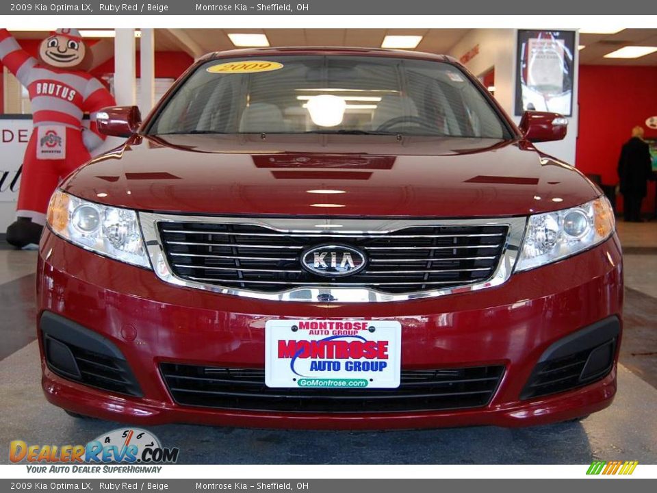 2009 Kia Optima LX Ruby Red / Beige Photo #12