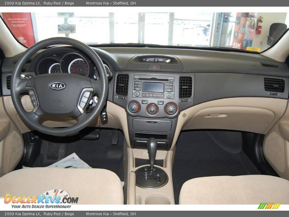 2009 Kia Optima LX Ruby Red / Beige Photo #13