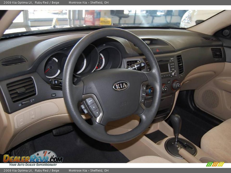 2009 Kia Optima LX Ruby Red / Beige Photo #14