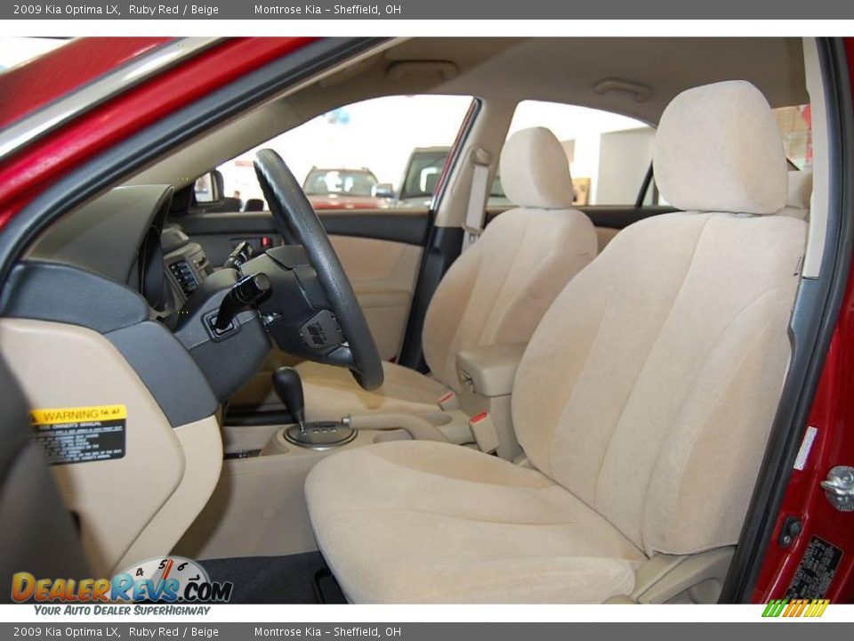 2009 Kia Optima LX Ruby Red / Beige Photo #16