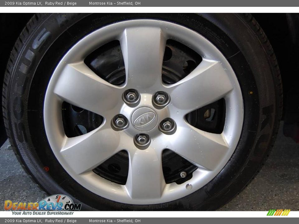 2009 Kia Optima LX Ruby Red / Beige Photo #29
