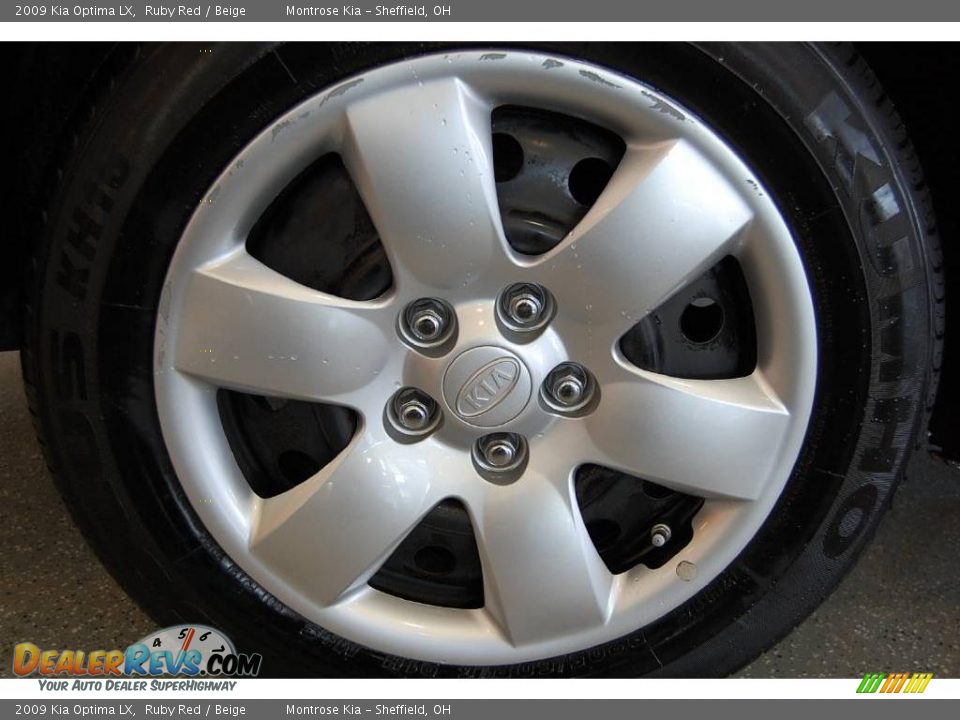 2009 Kia Optima LX Ruby Red / Beige Photo #30
