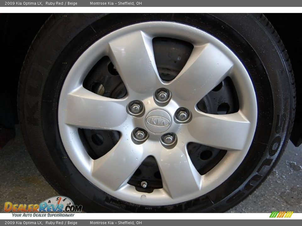 2009 Kia Optima LX Ruby Red / Beige Photo #31