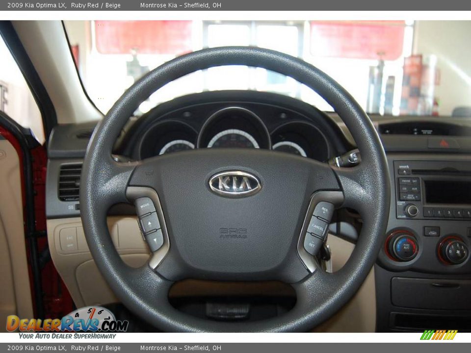 2009 Kia Optima LX Ruby Red / Beige Photo #33