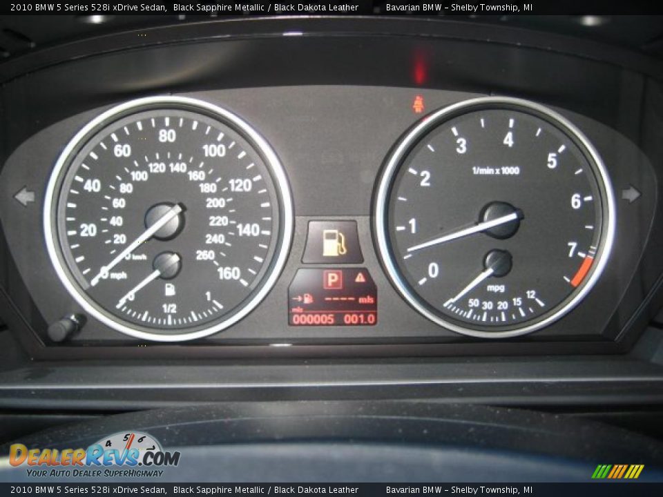 2010 BMW 5 Series 528i xDrive Sedan Black Sapphire Metallic / Black Dakota Leather Photo #17