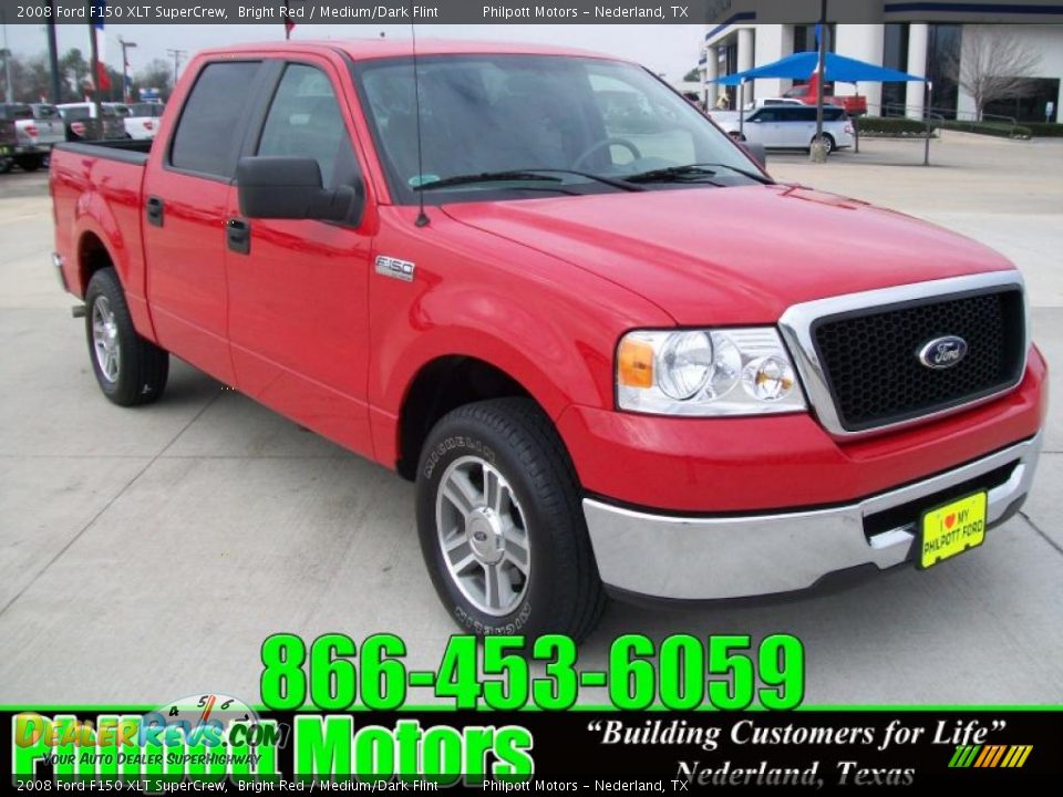 2008 Ford F150 XLT SuperCrew Bright Red / Medium/Dark Flint Photo #1