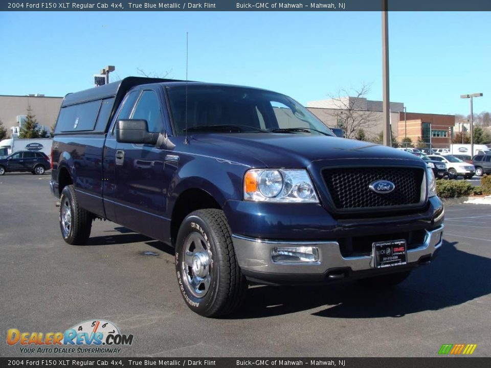 2004 Ford F150 XLT Regular Cab 4x4 True Blue Metallic / Dark Flint Photo #3