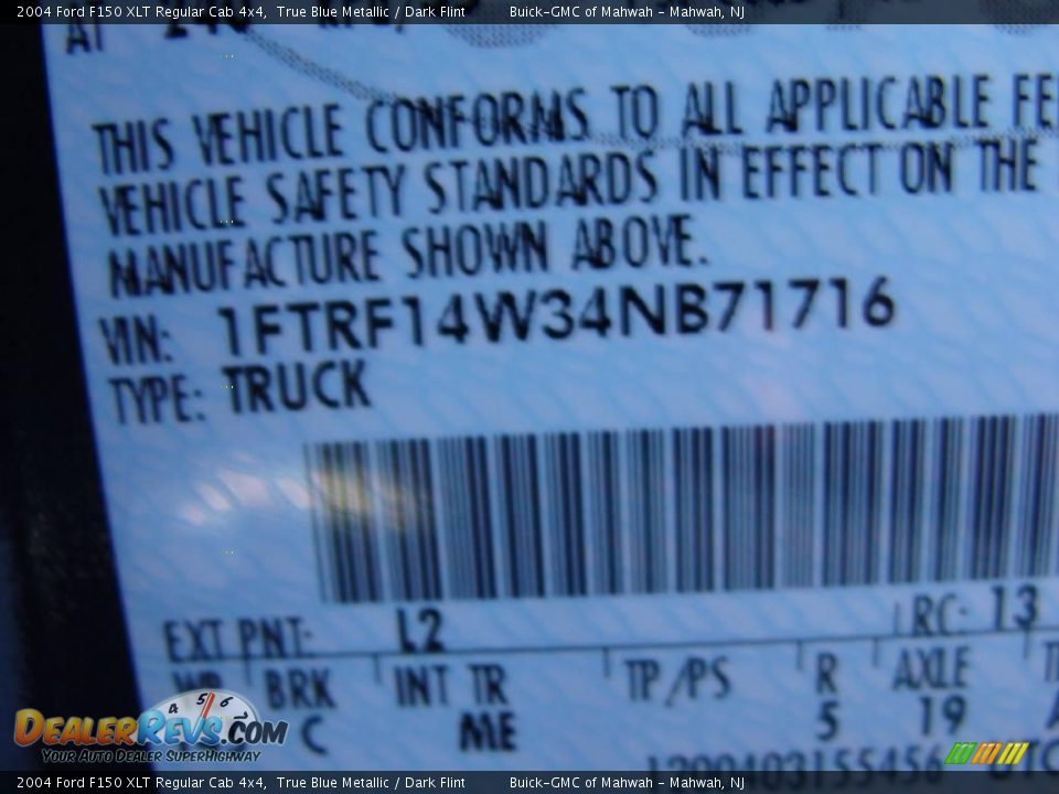 2004 Ford F150 XLT Regular Cab 4x4 True Blue Metallic / Dark Flint Photo #23