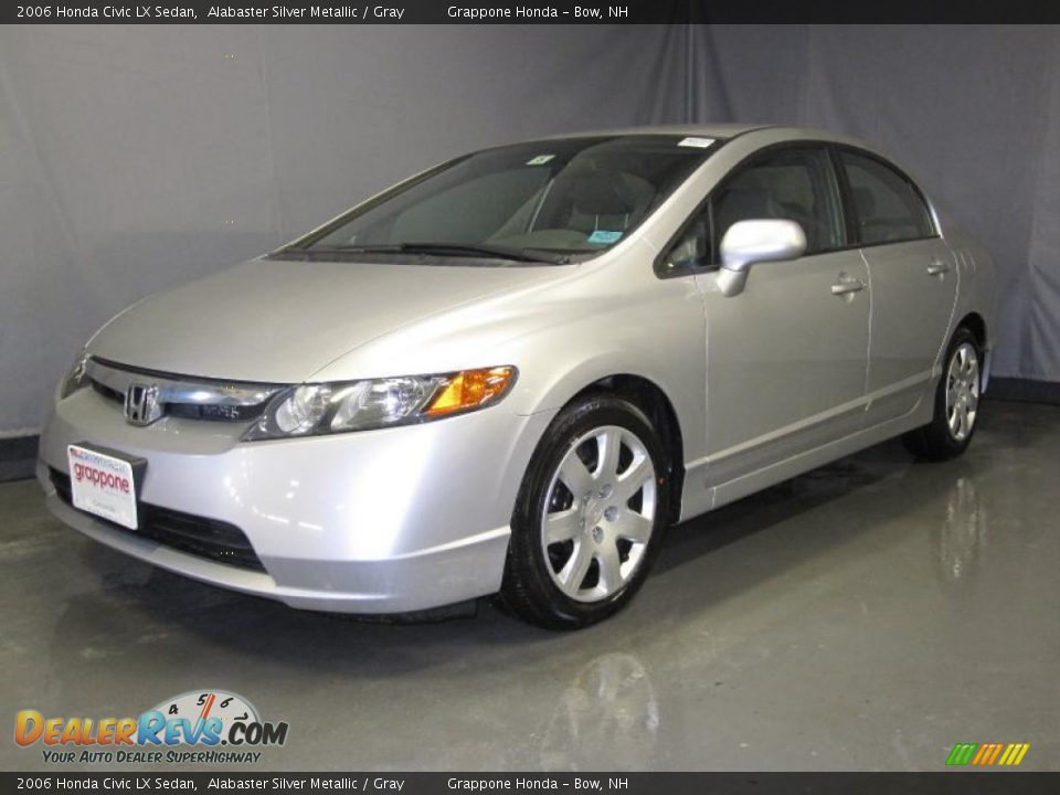 2006 Honda Civic LX Sedan Alabaster Silver Metallic / Gray Photo #1