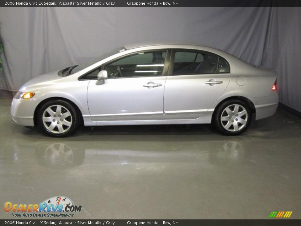 2006 Honda Civic LX Sedan Alabaster Silver Metallic / Gray Photo #2