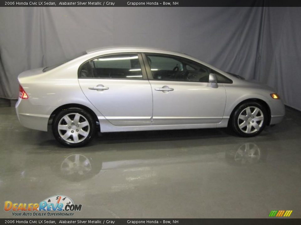 2006 Honda Civic LX Sedan Alabaster Silver Metallic / Gray Photo #4