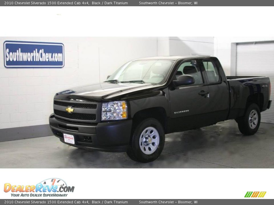 2010 Chevrolet Silverado 1500 Extended Cab 4x4 Black / Dark Titanium Photo #1