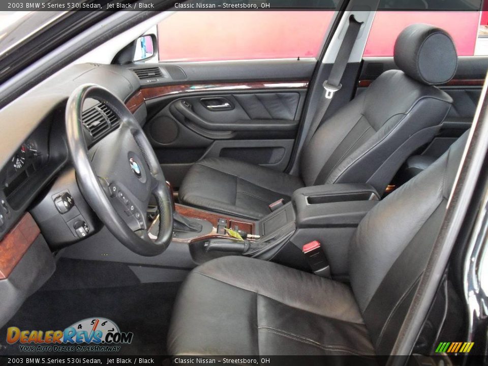 2003 BMW 5 Series 530i Sedan Jet Black / Black Photo #14
