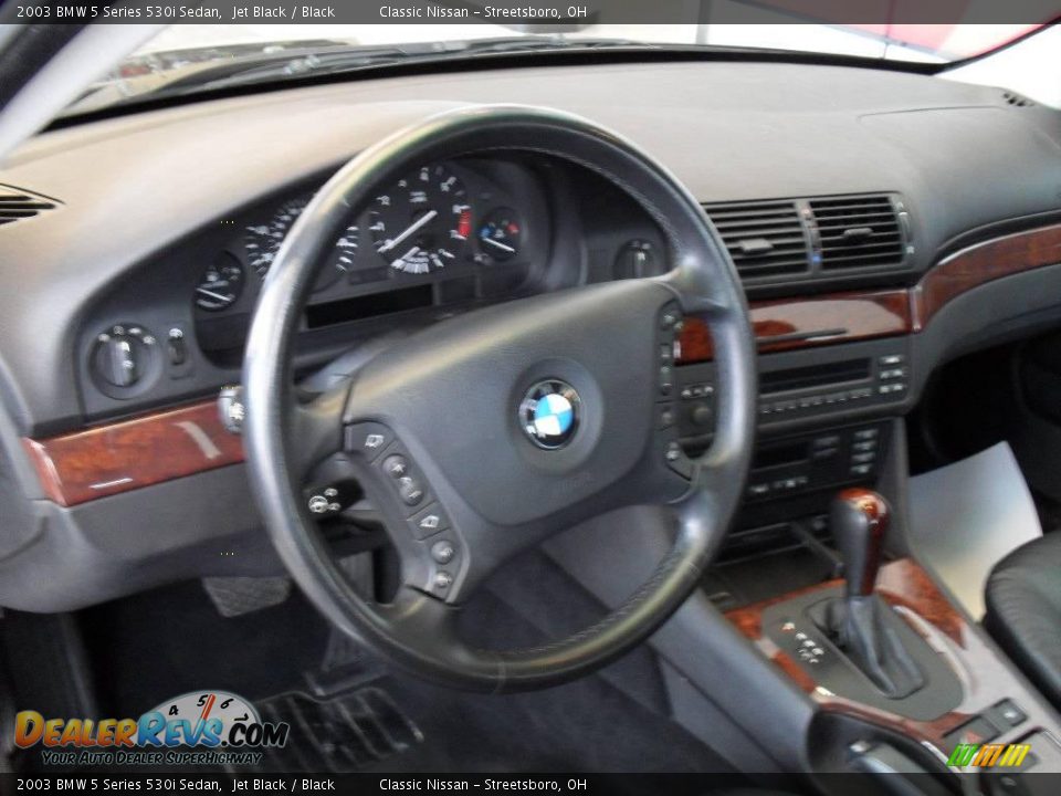 2003 BMW 5 Series 530i Sedan Jet Black / Black Photo #15