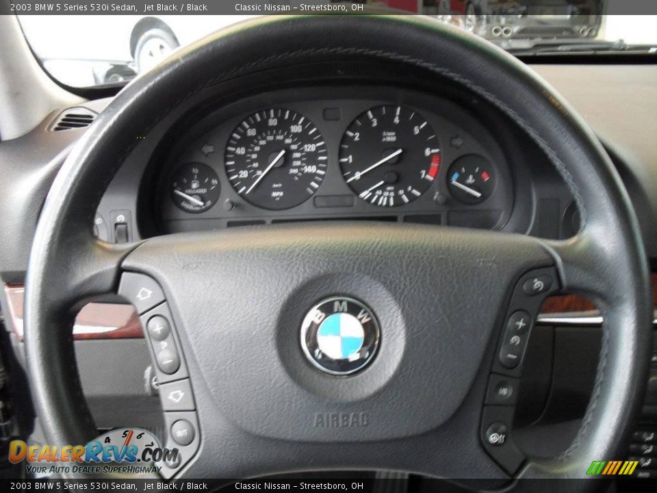 2003 BMW 5 Series 530i Sedan Jet Black / Black Photo #26