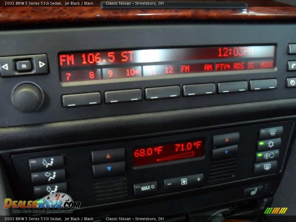 2003 BMW 5 Series 530i Sedan Jet Black / Black Photo #28