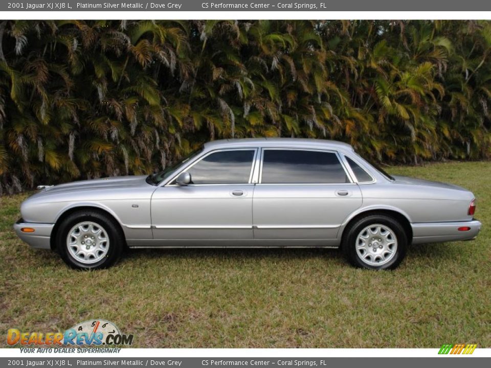 2001 Jaguar XJ XJ8 L Platinum Silver Metallic / Dove Grey Photo #2