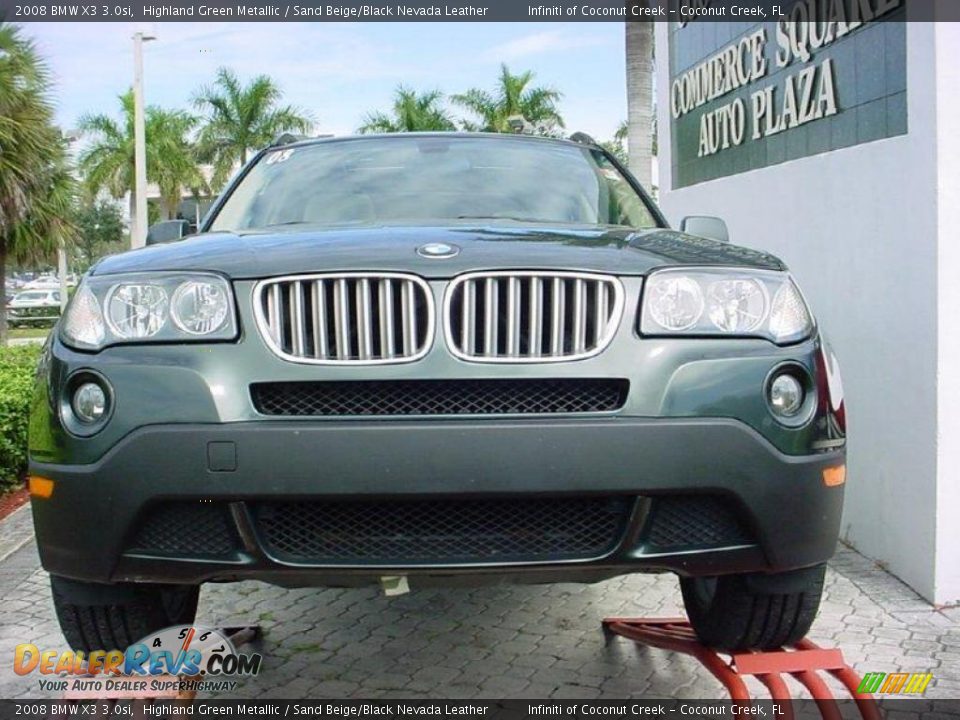 2008 BMW X3 3.0si Highland Green Metallic / Sand Beige/Black Nevada Leather Photo #3