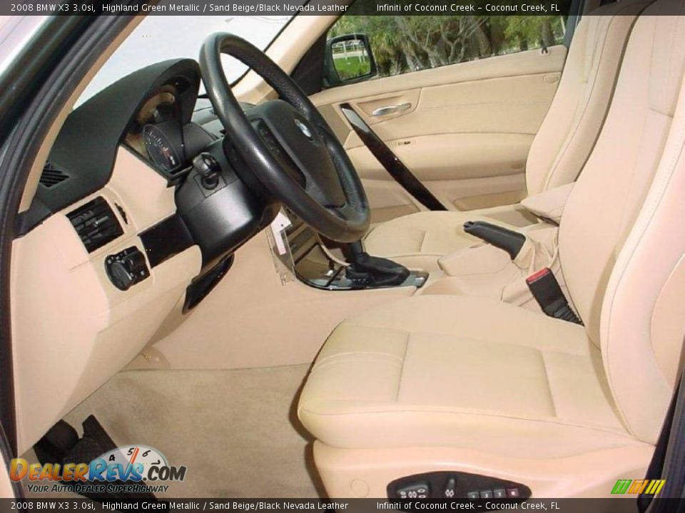 2008 BMW X3 3.0si Highland Green Metallic / Sand Beige/Black Nevada Leather Photo #14